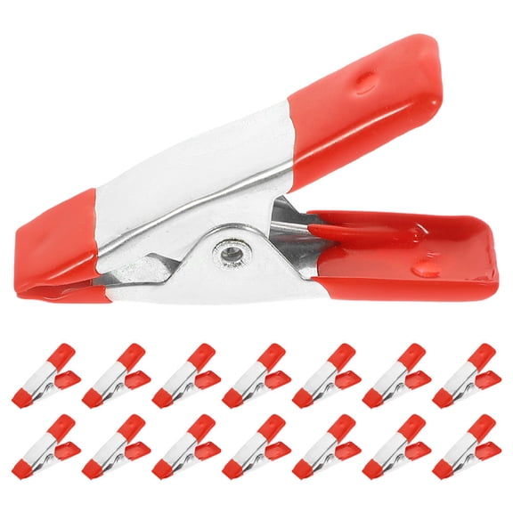 Luxshiny 20Pcs Heavy Duty Spring Clips for Woodwork and Tent Red Metal Clamps with Powerful Grip