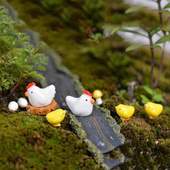 Luxshiny 20 Pieces Hen Nest Resin Craft Set, Assorted Colors Landscape Decorations for Home and Garden