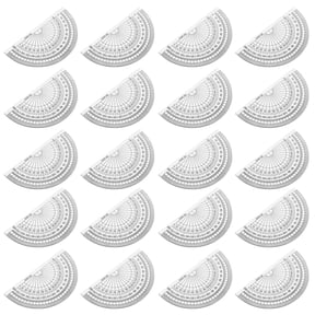 Luxshiny 20Pcs Hard Plastic Transparent Protractors for Office and Student Angle Measurement Tasks