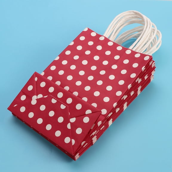 Luxshiny 20Pcs Party Bag Kraft Paper Bags for Presents Packaging with Handle in Red