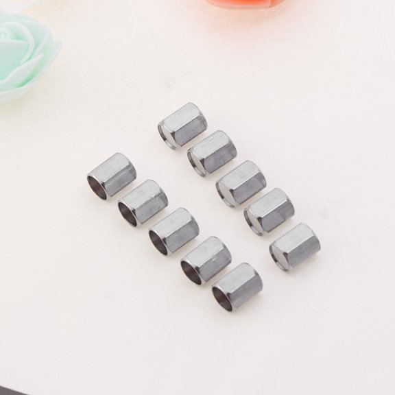 Luxshiny 20Pcs Plated Silver Hexagon Auto Caps for Bicycle Tire Stems Brass Material Easy Installation