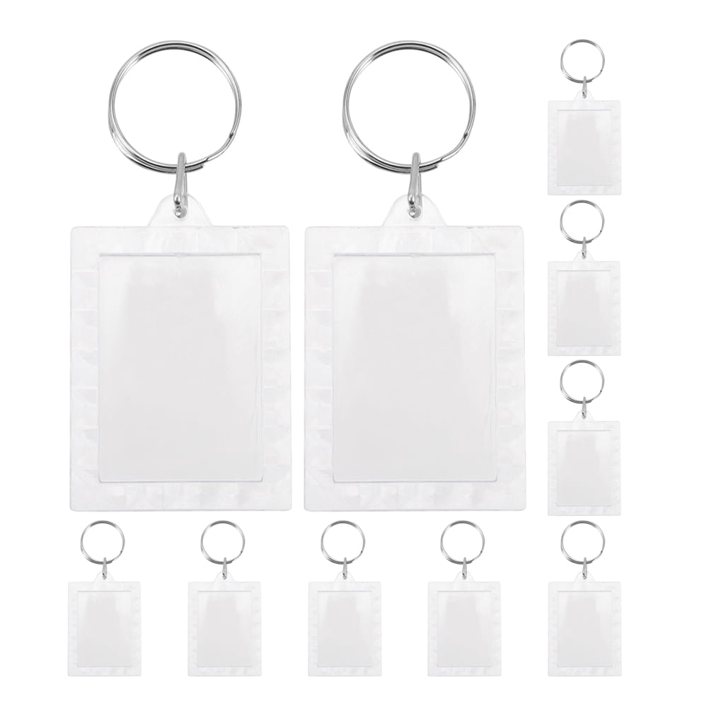 Keychain Photo Frame Luxshiny 20Pcs Portable Acrylic Keychain Photo Holder Clear Rectangle ...