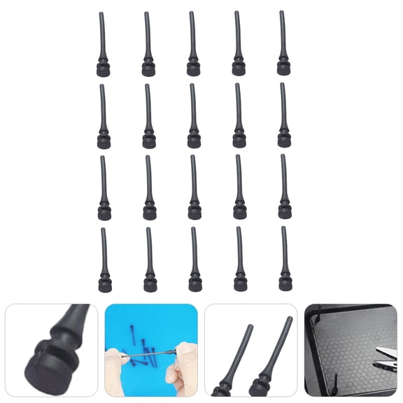 Luxshiny 20Pcs Silicone Computer Case Fan Screw Black Soft Noise Canceling Cooling Fan Accessory