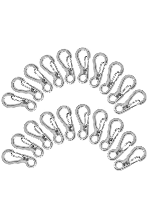 20Pcs Snap Hook Carabiner Durable Zinc Alloy Silver for Craft Enthusiasts Keychains and Jewelry