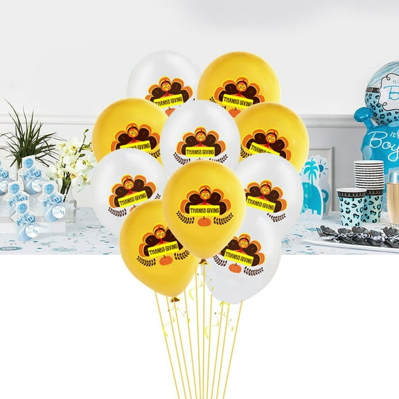 Luxshiny 20Pcs Turkey Print Tsgiving Day Party Balloons Latex Assorted Colors for Celebration