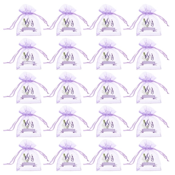 Luxshiny 20Pcs Empty Lavender Sachet Pouches for Storing Dried Herbs Jewelry with Easy Closure