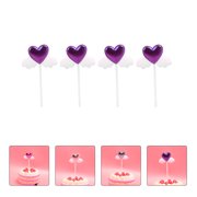 Luxshiny 20Pcs Wings Shape Cupcake Picks Heart Cake Ornament for Ice Cream and Mousse Decoration