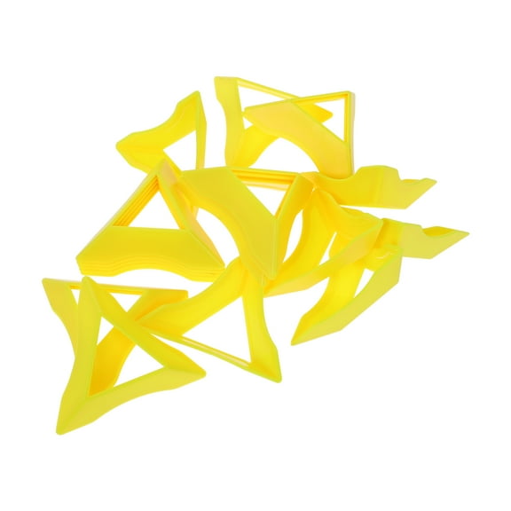 Luxshiny 20Pcs Yellow Plastic Cube Stand Triangular Base for Portable Support and Versatile Multiangle Display