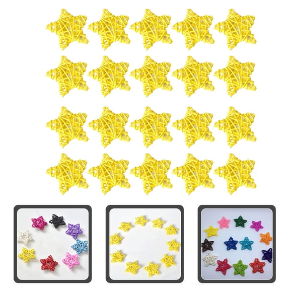 Luxshiny 20-Pack Star Shaped Wicker Rattan Decor for Home Centerpieces, Bowls, and Party Decorations