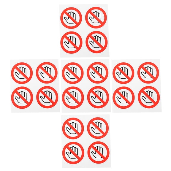 Luxshiny 20pcs Red Self Adhesive Do Not Touch Decals High Adhesion Warning Stickers for Safety Use