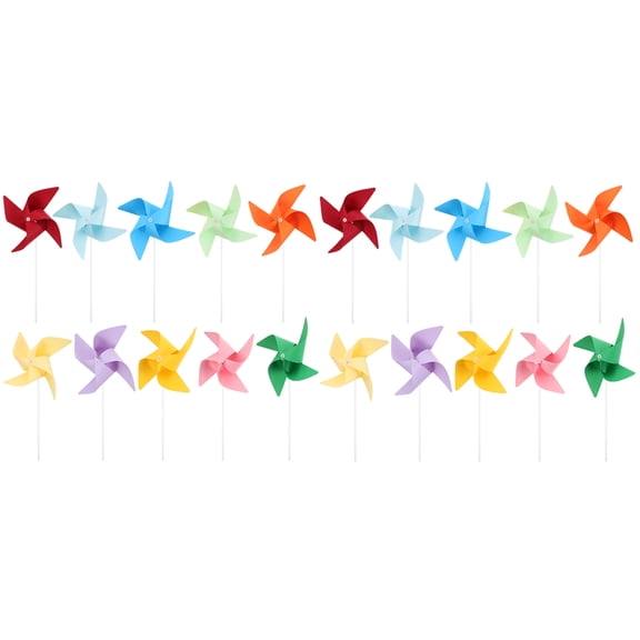Luxshiny 20Pcs Unfinished Paper Pinwheel for DIY Painting Drawing and Hand Coordination
