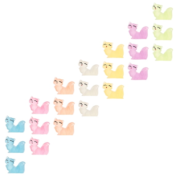 Luxshiny Luminous Resin Fox Figurines Assorted Colors for Decor - 21Pc