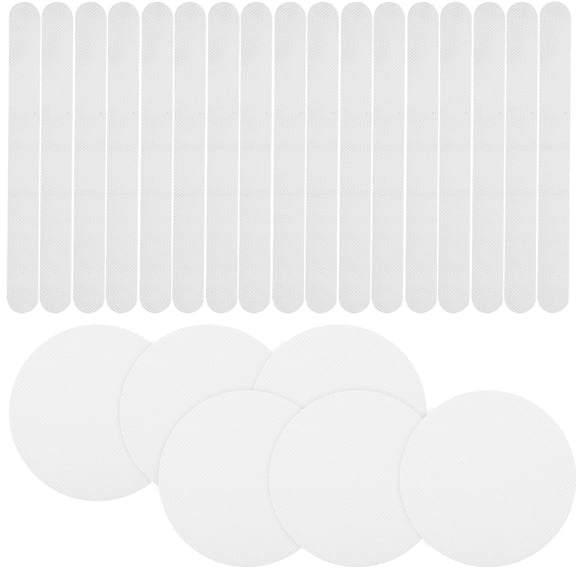 Luxshiny 24 Strips Bathtub Non Slip Decals White PEVA Rubber for Shower Stall Safety