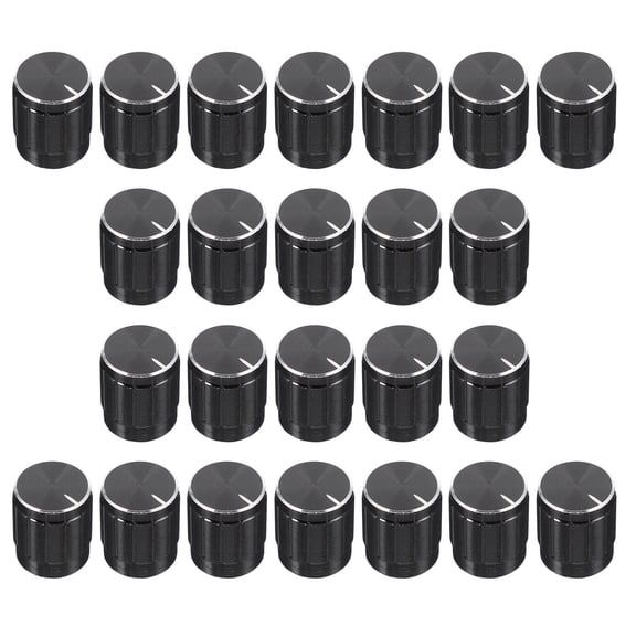 Luxshiny 24Pcs Adjustable Rotate Button Potentiometer Control Knobs Black Sturdy and Anticorrosive