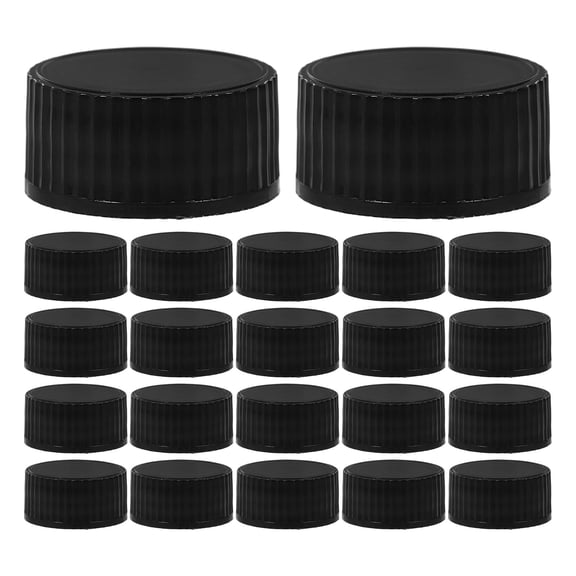 Luxshiny 24Pcs Portable Plastic Bottle Caps Leakproof Screw Caps for Essential Oils and Perfumes