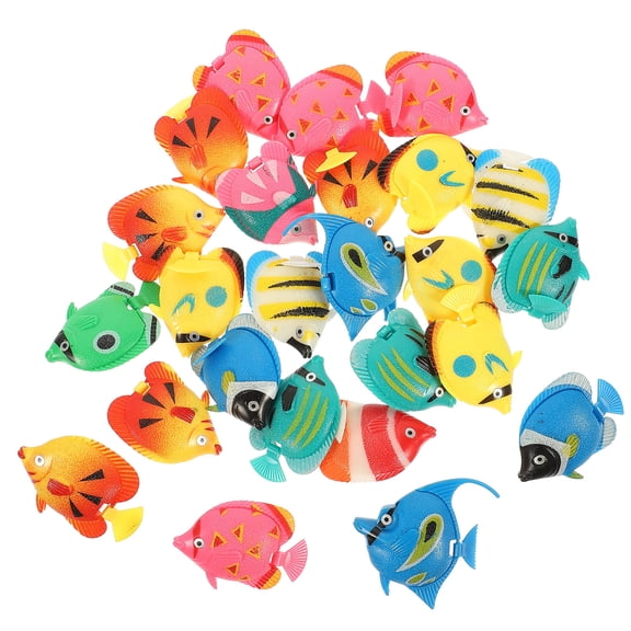 Luxshiny 25-Piece Artificial Fish Models Set, Plastic Aquarium Accessories for Fish Tank Decoration and Aquatic Hobbyists