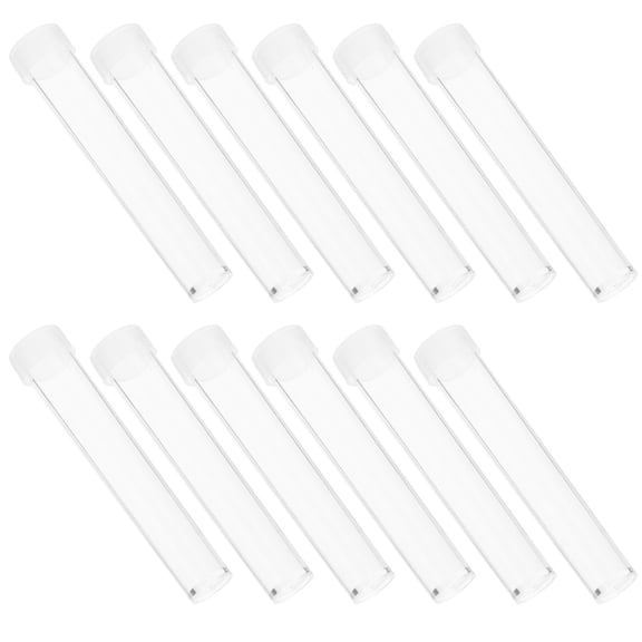 Luxshiny 25Pcs Clear Transparent Test Tubes Plastic Material Leak Proof Lids Compact and Lightweight