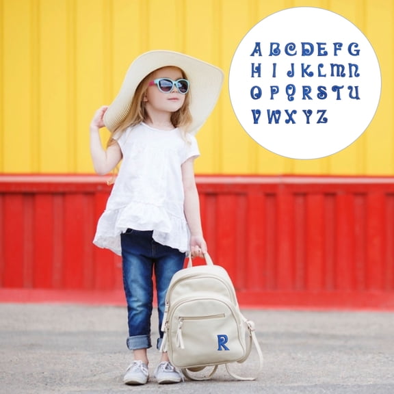 Luxshiny Embroidery Letters Embroidery Patch Alphabet Applique Patches Blue Cloth 26pcs