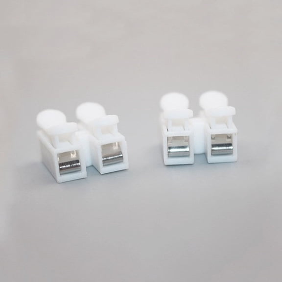 Luxshiny 26-Piece White Plastic Rectangular Crimp Electrical Terminal Blocks for and Projects