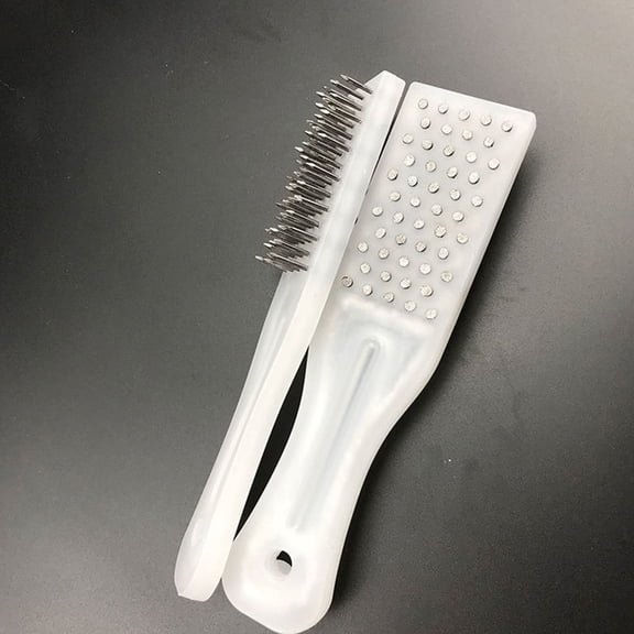 Luxshiny 2-Pack Fish Scale Removers for Kitchen with Steel Nails and Comfortable White Handles