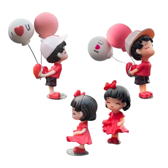 Luxshiny 2Pairs Car Dashboard Couple Dolls Red Decorative Interior Accessories for Cute Car Decoration