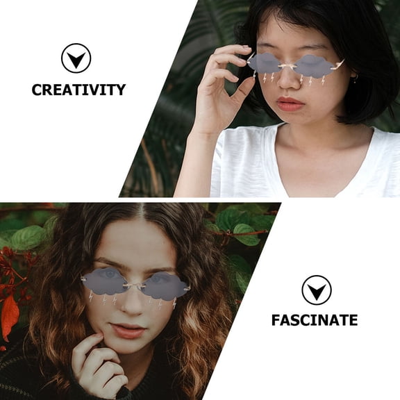 Luxshiny 2 Pairs Rimless Eyeglasses with Unique Cloud Lenses, Comfortable and Stylish Optical Accessory for Everyday Wear