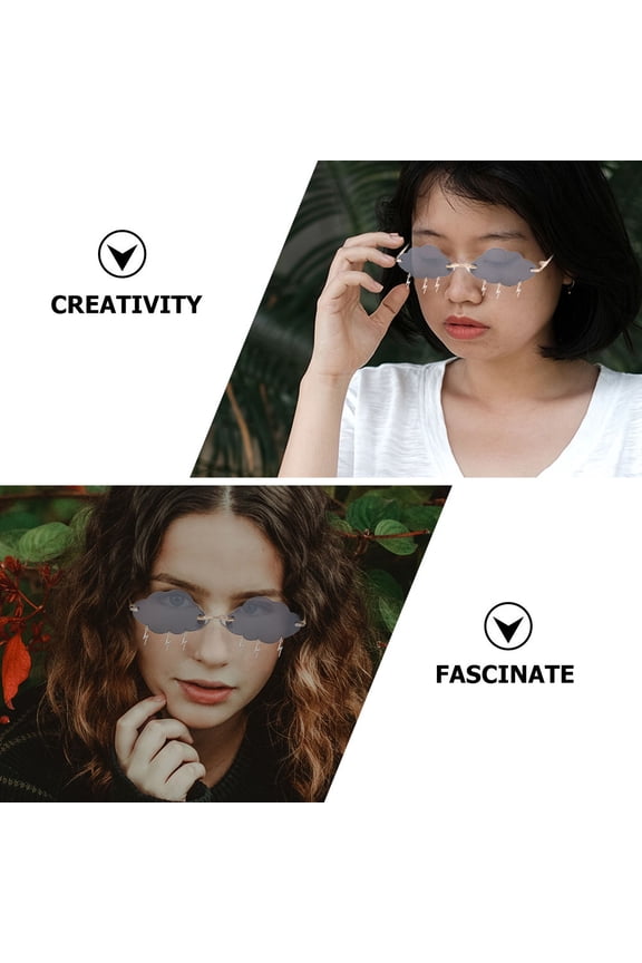 2 Pairs Rimless Eyeglasses with Unique Cloud Lenses, Comfortable and Stylish Optical Accessory for Everyday Wear