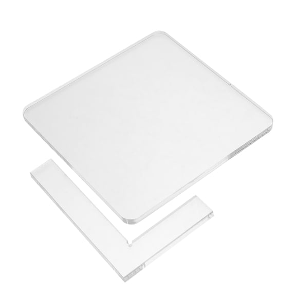 Luxshiny 2Pcs Acrylic Stamp Positioning Tool Transparent L Shape and Square Block for DIY Card Making Scrapbooking