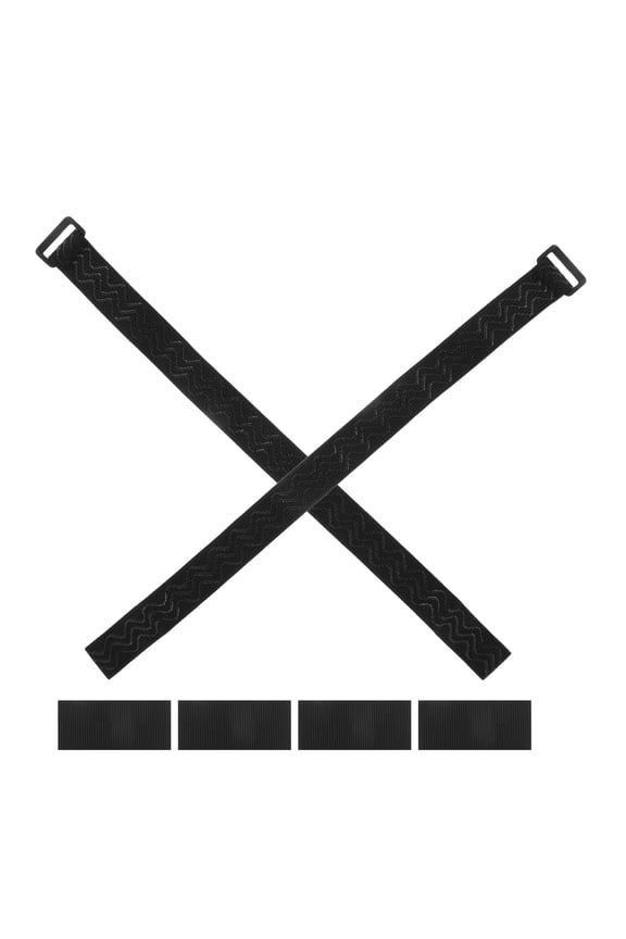 2Pcs Adjustable Black Elastic Boot Straps with Hook and Loop for Secure Boot Stability