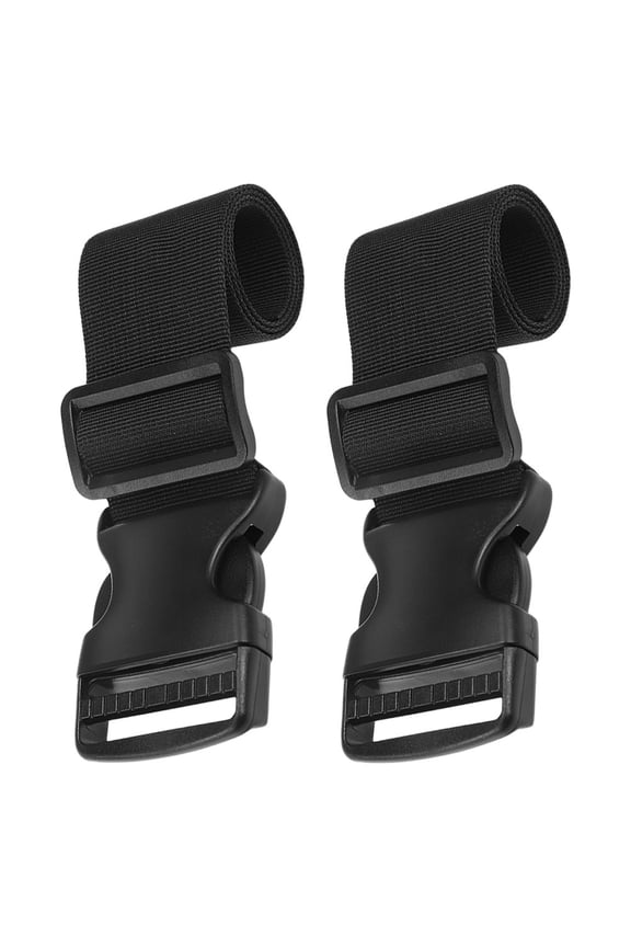 2Pcs Adjustable Black Luggage Straps with Buckles Wide Durable Nylon Straps for Backpack Suitcase Outdoor Use