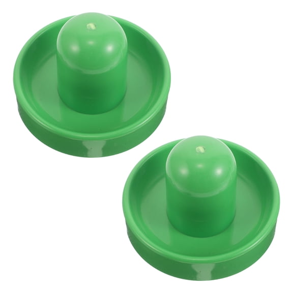 Luxshiny 2-Pack Air Hockey Pushers with Green Handles, Table Game Accessories for Daily Use and Family Fun