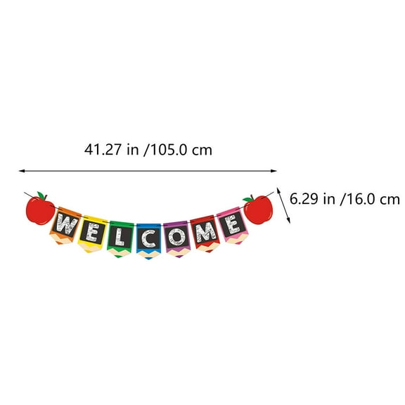 Luxshiny 2Pcs Assorted Color Rectangular Welcome Banners Paper for Back to School Decoration Classroom Door Decorations