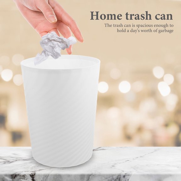 Luxshiny Large Capacity White PP Garbage Can, Simple and Stylish, 2Pcs