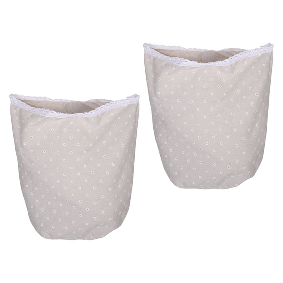 Luxshiny 2Pcs Beige Cotton Fabric Basket Liners Washable Laundry Basket Insert Replacement for Home