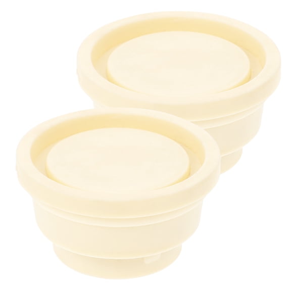Luxshiny 2Pcs Beige Rubber Pool Ladder Bumper Caps Antislip Comfortable Feet Pads Replacement for Home Use