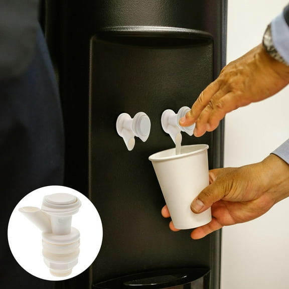 LITINKIMI 2Pcs White Plastic Water Spout for Glass Jars Cold Drink Dispenser