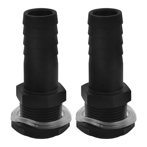 Luxshiny Black Plastic Threaded Bulkhead Fitting for Garden Hose Easy-Use Design 2Pcs