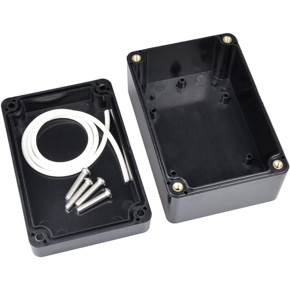 Luxshiny 2Pcs Black Plastic Waterproof Junction Box Outdoor Electric Project Box Durable with Screws