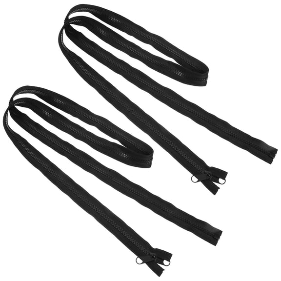 Luxshiny 2Pcs Black Resin Tent Zipper with Double Side Design for Bag and Clothes