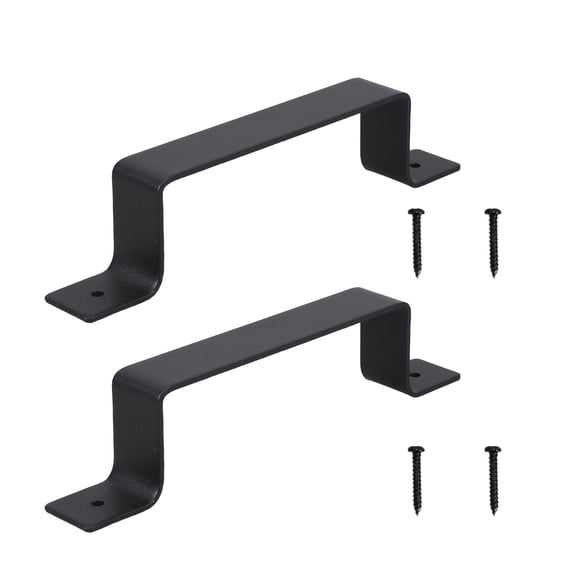 Luxshiny 2-Pack Black Rustic Sliding Door Handles for Barn Doors, Fence Gates, Shed Doors - Outdoor Hardware Accessories