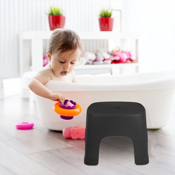 Luxshiny Stable PVC Step Stool Black for Home and Bathroom  2Pcs