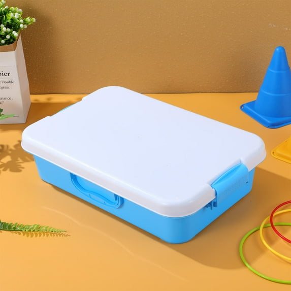 Luxshiny 2Pcs Blue Handheld Sandbox with Lid ABS Plastic Portable Storage Box