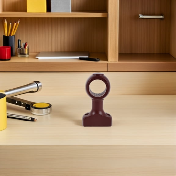 Luxshiny 2Pcs Brown Wood Curtain Rod Support Brackets Easy Install Decorative Window Hardware