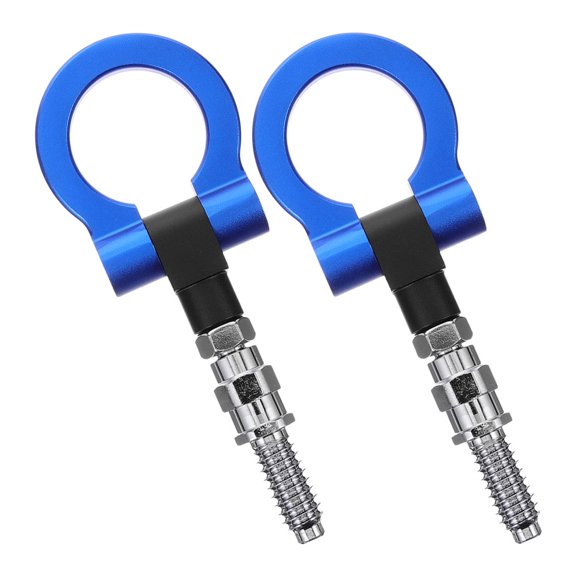 Luxshiny 2Pcs Auto Tow Hook Ring Trailer Bumper Strong Aluminum Alloy Blue