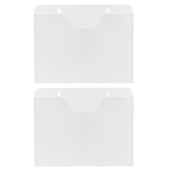 Luxshiny 2Pcs Clear Acrylic Wall Mounted Document Holder for Office Brochures and Literature Display