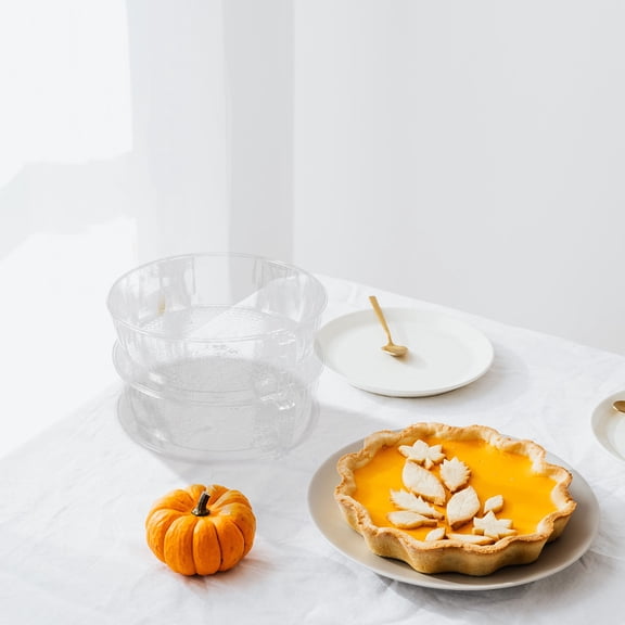 Luxshiny 2Pcs Kitchen Food Covers Transparent Dish Cover with Handles for Party and Home