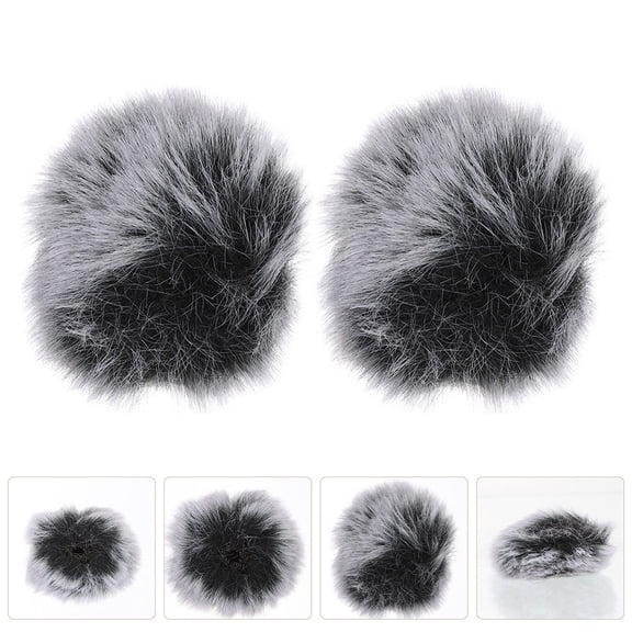 Luxshiny 2Pcs Clip on Mic Cover Plush Windproof Microphone Protector Replacement Accessory