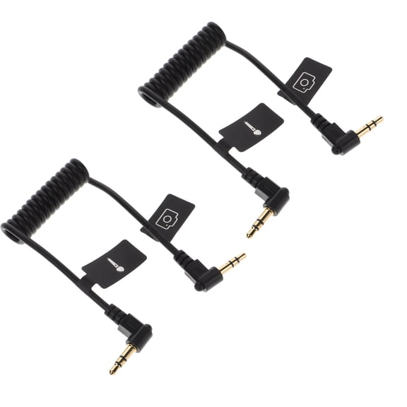 Luxshiny 2Pcs Coiled Headphone Cable 3.5mm TRS to TRRS Adapter Cable Copper Core for Audio Recording