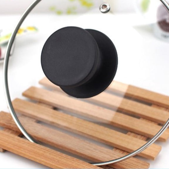 Luxshiny 2Pcs Cooking Pot Lid Knobs Black Classic Shape Stainless Steel with Bakelite