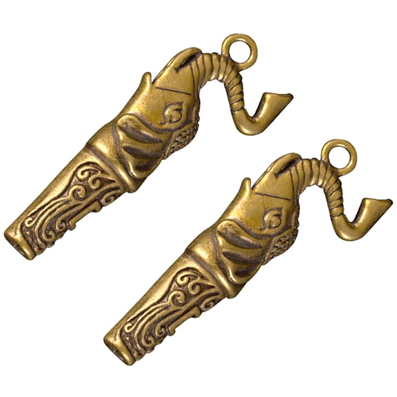 Luxshiny Copper Elephant Pendant Whistle Golden Outdoor Accessory Loud Crisp Sound